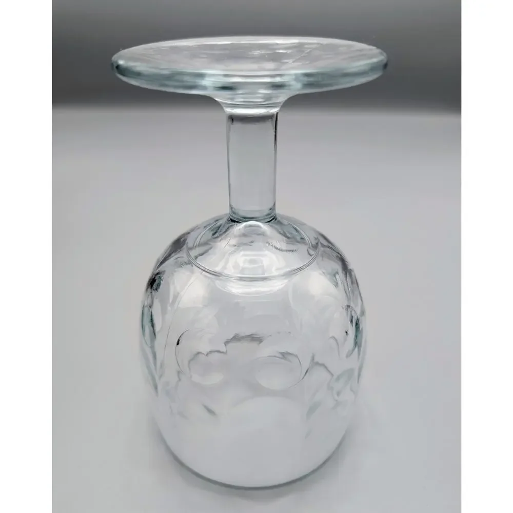 Vintage Bartlett Collins Btc8 Clear Drape Optic Water Goblet